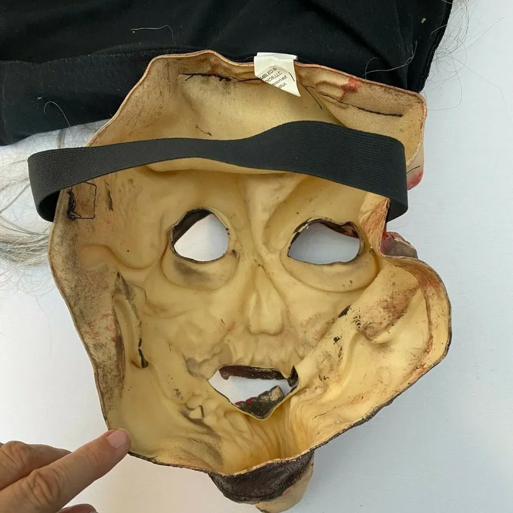 Zagone Studios Latex Face Mask with Attached Hood Satanic Skull  Halloween - Picture 6 of 7